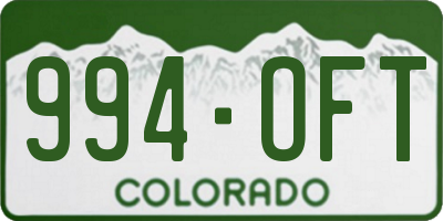 CO license plate 994OFT