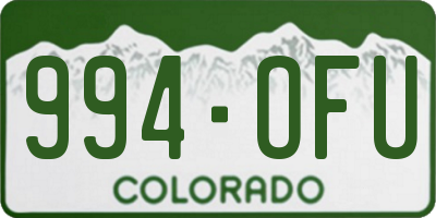 CO license plate 994OFU