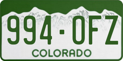 CO license plate 994OFZ