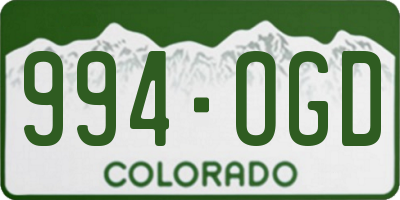 CO license plate 994OGD