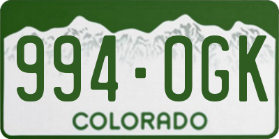 CO license plate 994OGK