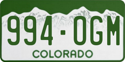 CO license plate 994OGM