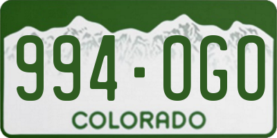 CO license plate 994OGO