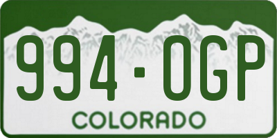 CO license plate 994OGP