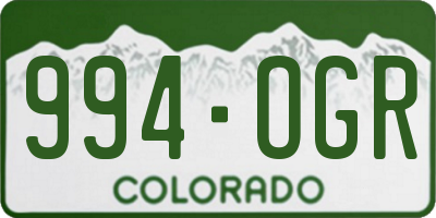 CO license plate 994OGR