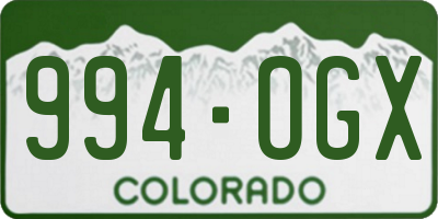 CO license plate 994OGX