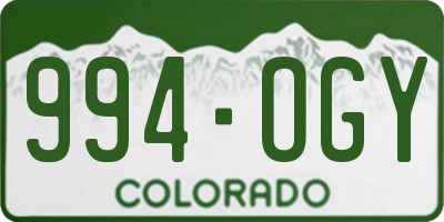 CO license plate 994OGY