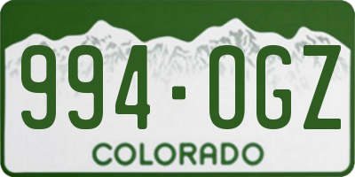 CO license plate 994OGZ