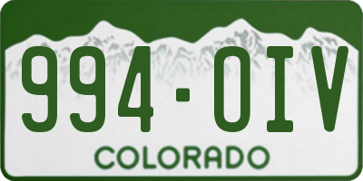 CO license plate 994OIV