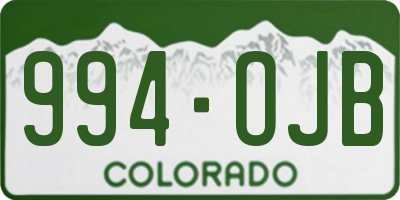 CO license plate 994OJB