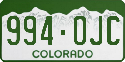 CO license plate 994OJC