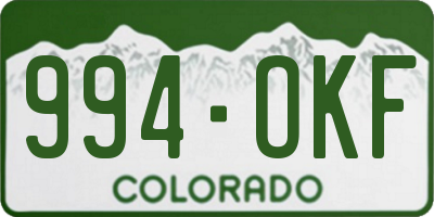 CO license plate 994OKF