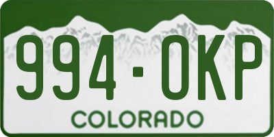 CO license plate 994OKP
