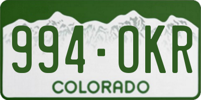 CO license plate 994OKR