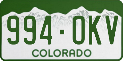 CO license plate 994OKV