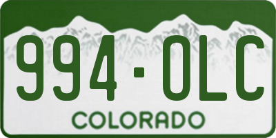 CO license plate 994OLC