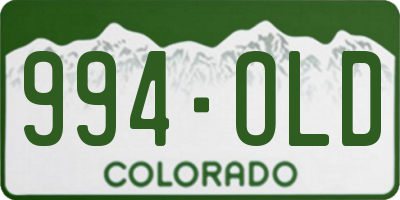 CO license plate 994OLD