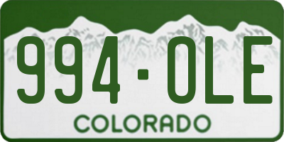 CO license plate 994OLE