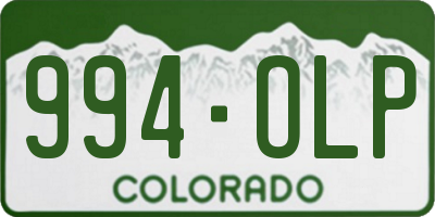 CO license plate 994OLP