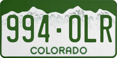 CO license plate 994OLR