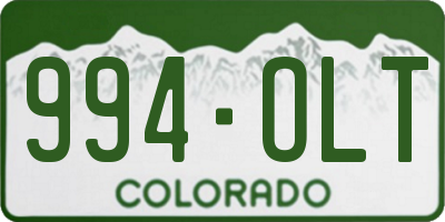 CO license plate 994OLT