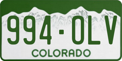 CO license plate 994OLV