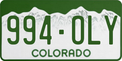 CO license plate 994OLY