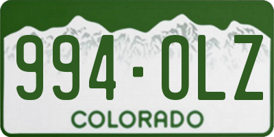 CO license plate 994OLZ