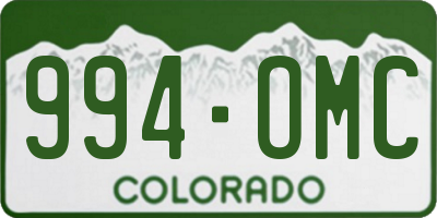 CO license plate 994OMC