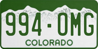 CO license plate 994OMG