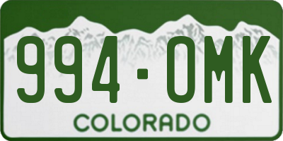 CO license plate 994OMK