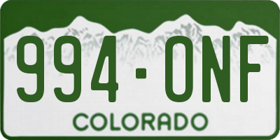 CO license plate 994ONF