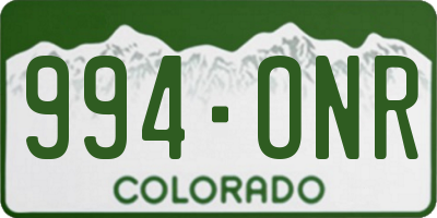 CO license plate 994ONR