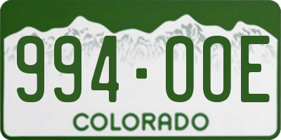 CO license plate 994OOE