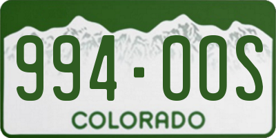 CO license plate 994OOS
