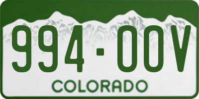 CO license plate 994OOV