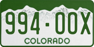 CO license plate 994OOX