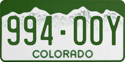 CO license plate 994OOY