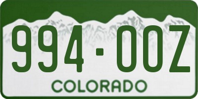CO license plate 994OOZ