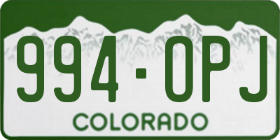 CO license plate 994OPJ