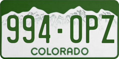 CO license plate 994OPZ