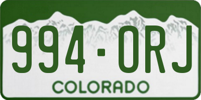 CO license plate 994ORJ