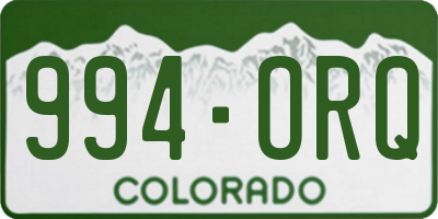CO license plate 994ORQ