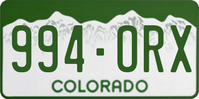 CO license plate 994ORX