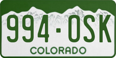 CO license plate 994OSK