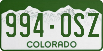 CO license plate 994OSZ