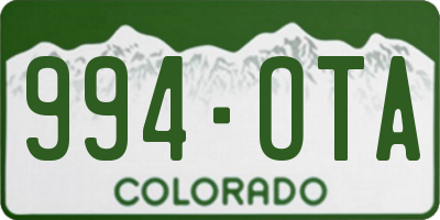 CO license plate 994OTA