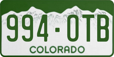 CO license plate 994OTB