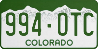 CO license plate 994OTC