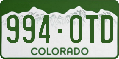 CO license plate 994OTD